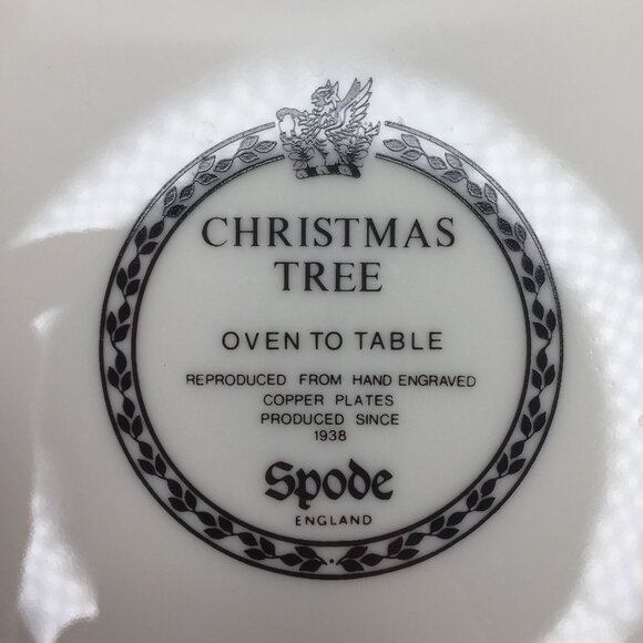 Vintage Spode Christmas Tree Porcelain China Oval Vegetable Baker Dish With Box - Picture 11 of 15